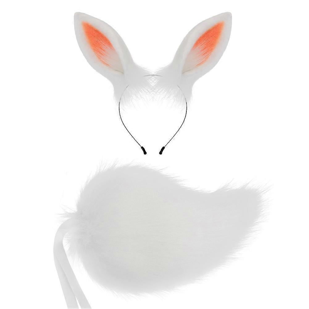 Rabbit ears headband short tail suit multi-color cosplay adjustable animal ears and tail props