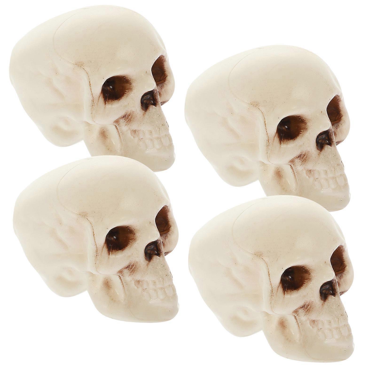 Small Skull Head Sculptures Simulation Models for Halloween Decor 8Pcs