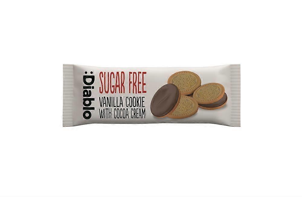 Diablo Biscoitos Recheados de Baunilha Sem Açúcar Sem Açúcar 44g - Pacote com 6