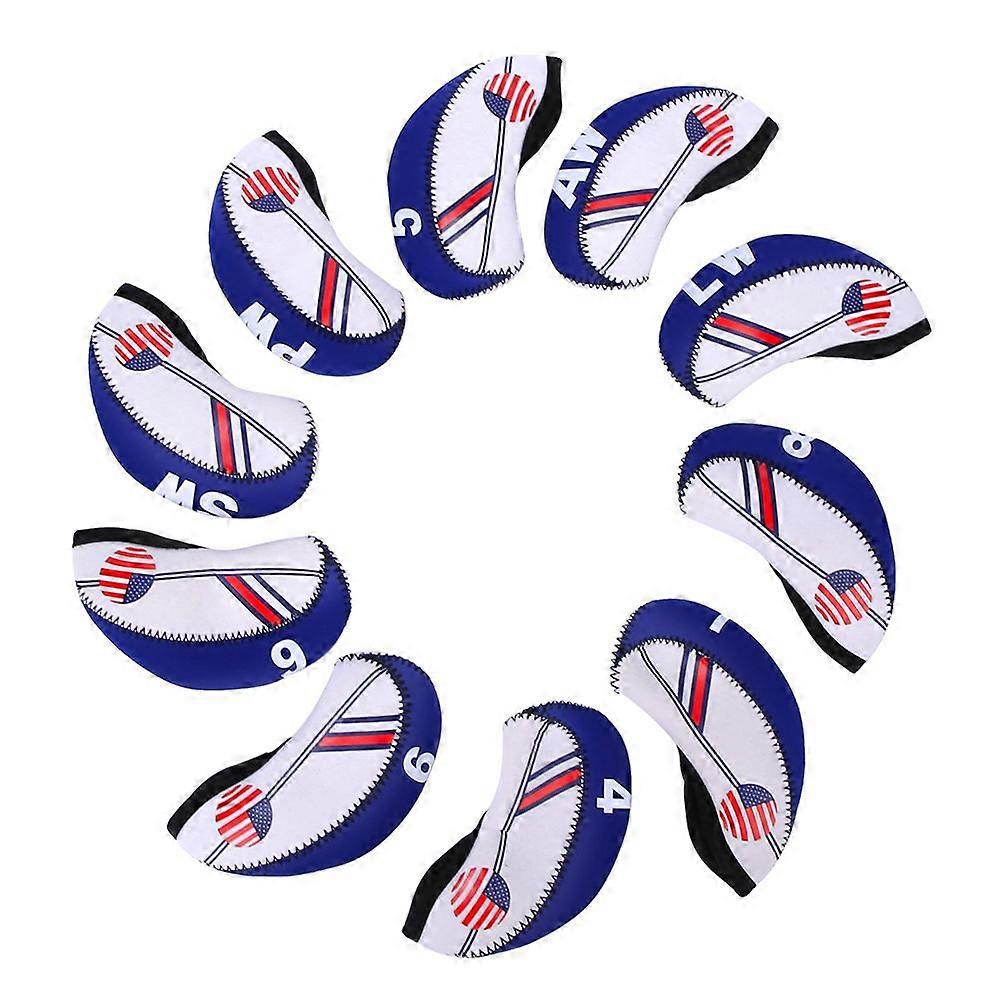 10PCS Cloth Portable Golf Club Headcover Practical Putter Head Cover Sports Entertainment AccessoryRoyalblue