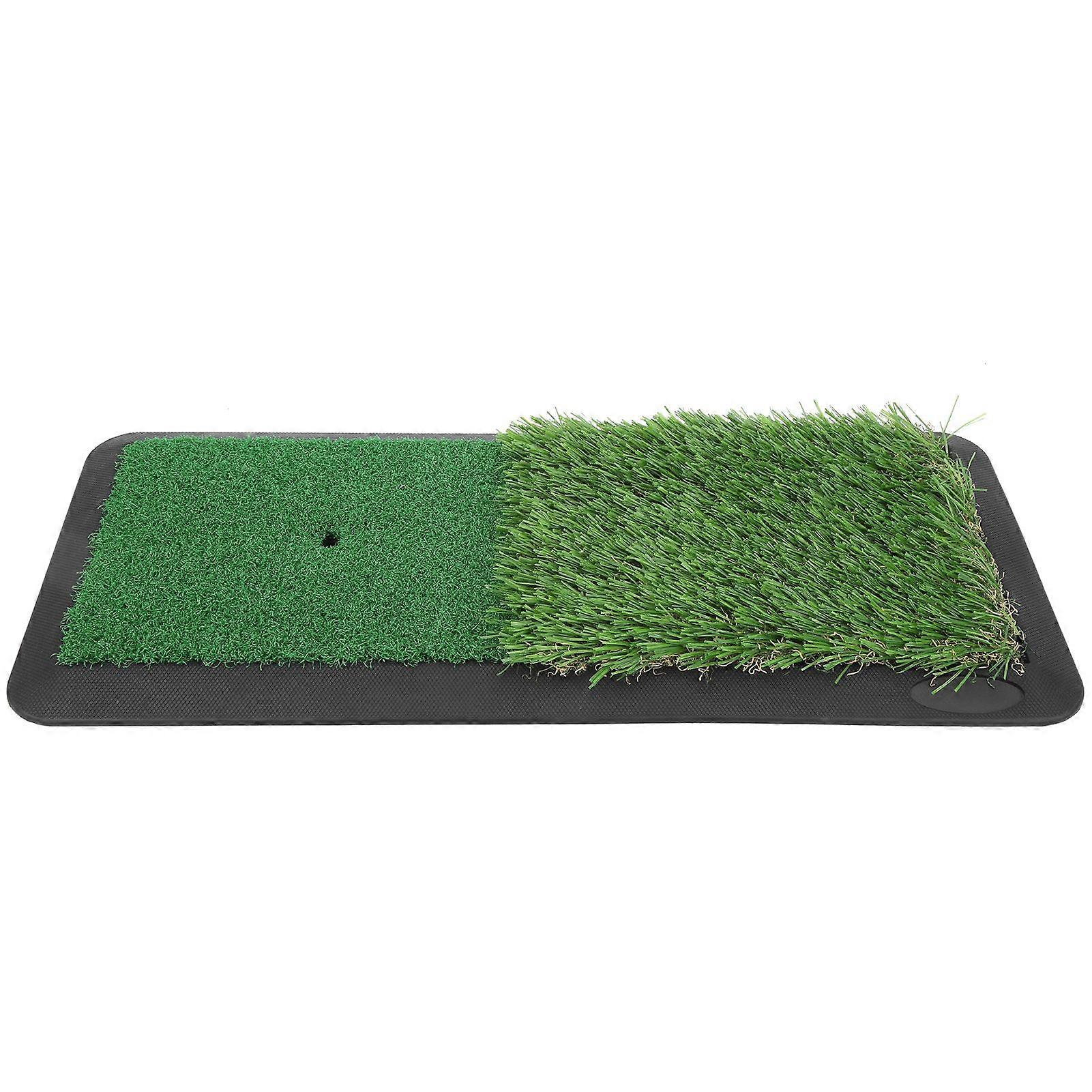 2in1 Golf Swing Practice Mat Golf Hitting Mat PP Artificial Lawn Grass Rubber Pad