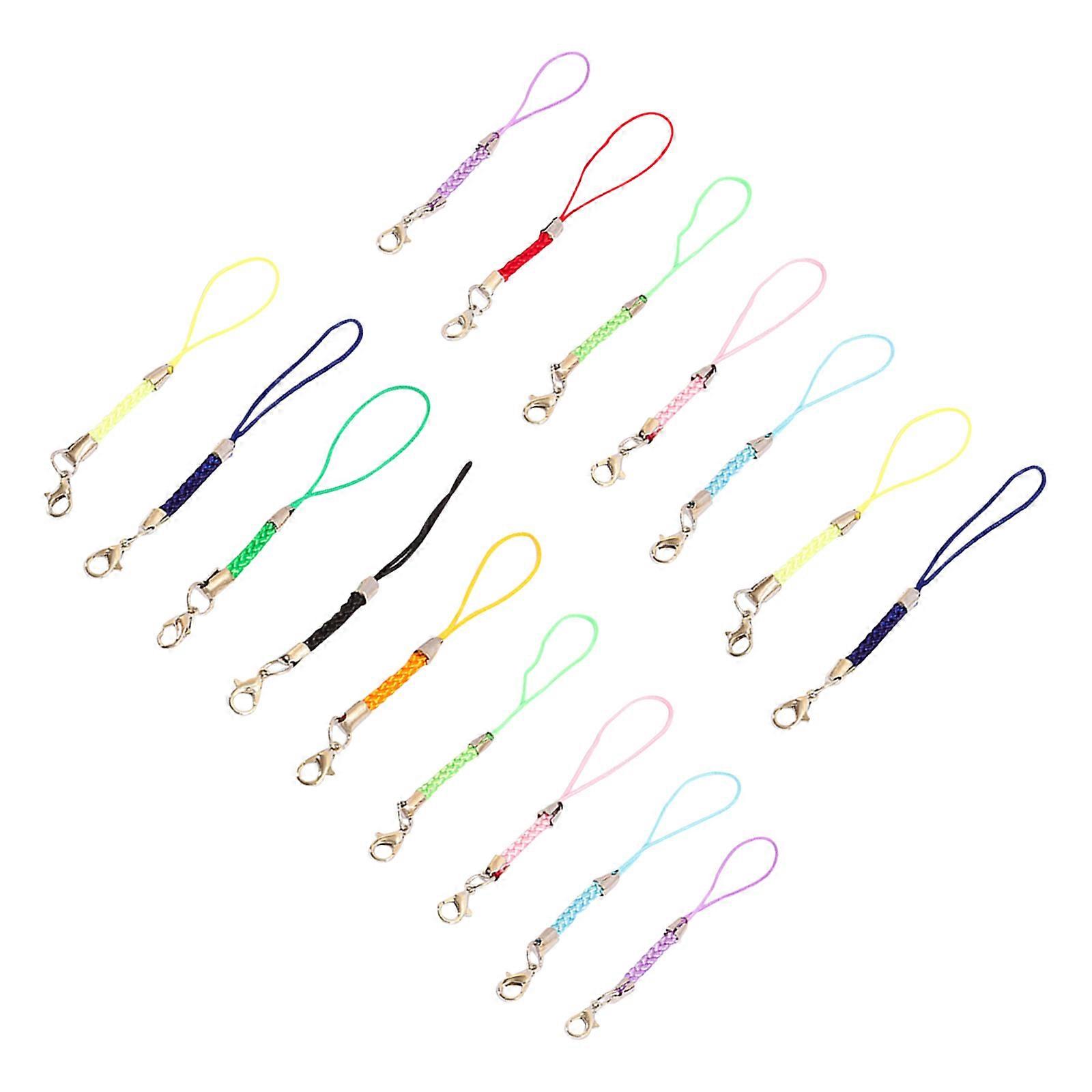 15Set Lobster Clasp Phone Lanyard Key Ring For DIY Jewelry Daily Use Assorted Color Durable Strap