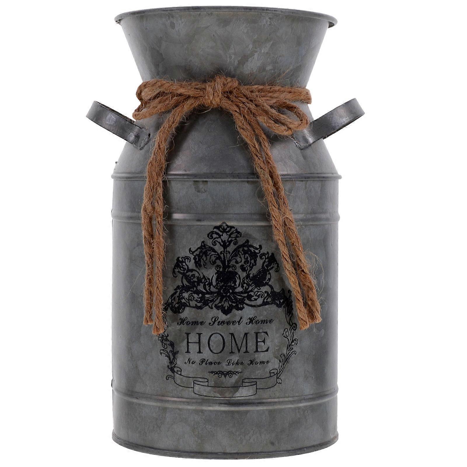 Flower Bucket Iron Flower Bucket for Decoration 2Pcs Vintage Rustic Style