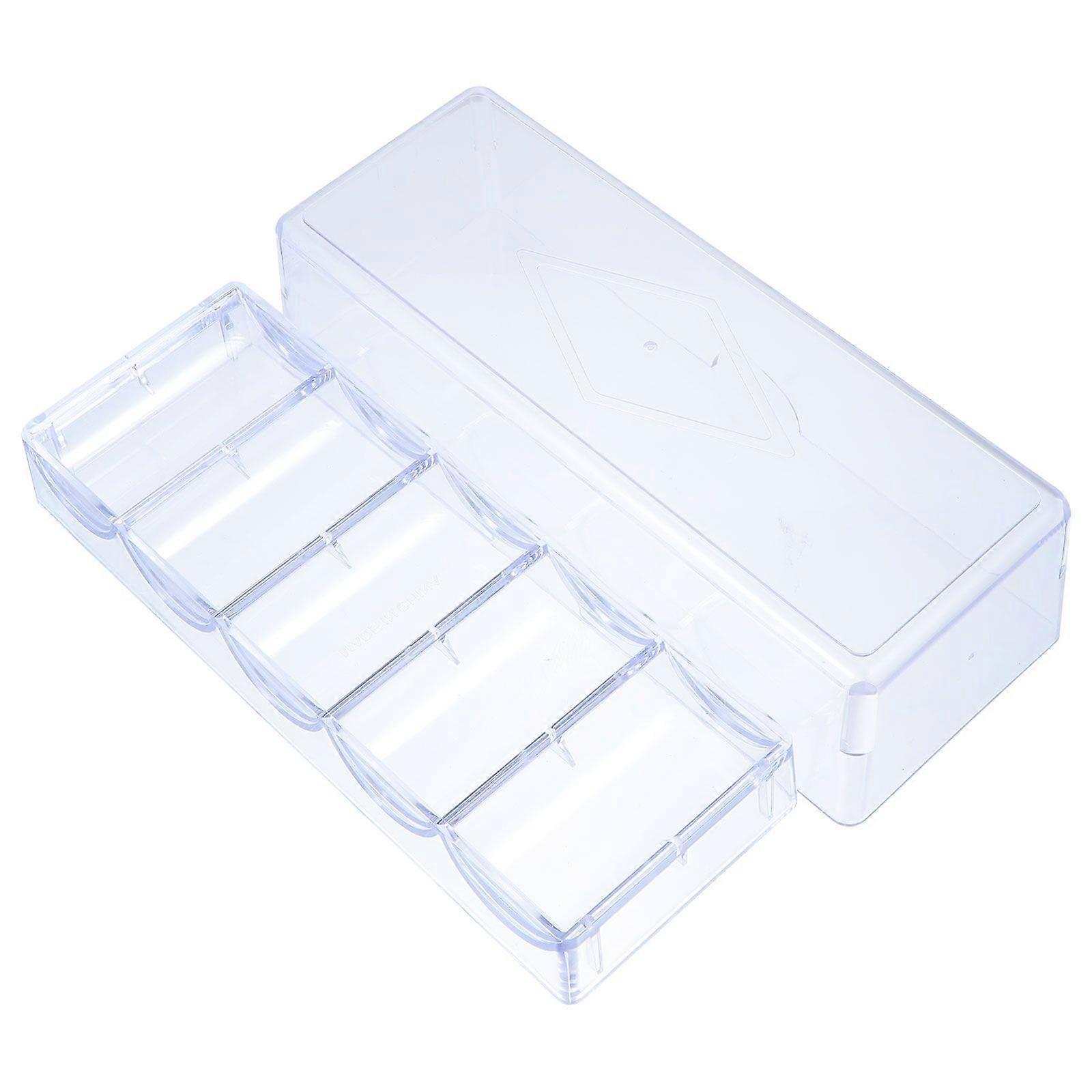 1pc Transparent Storage Box Transparent Game Chip Container Chips Oganizer