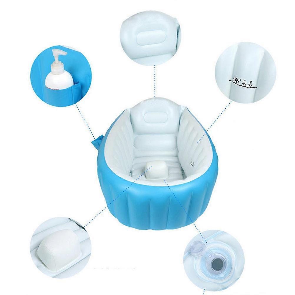 Inflatable Bathtub Baby Bathtub for Comfortable Bathing Blue