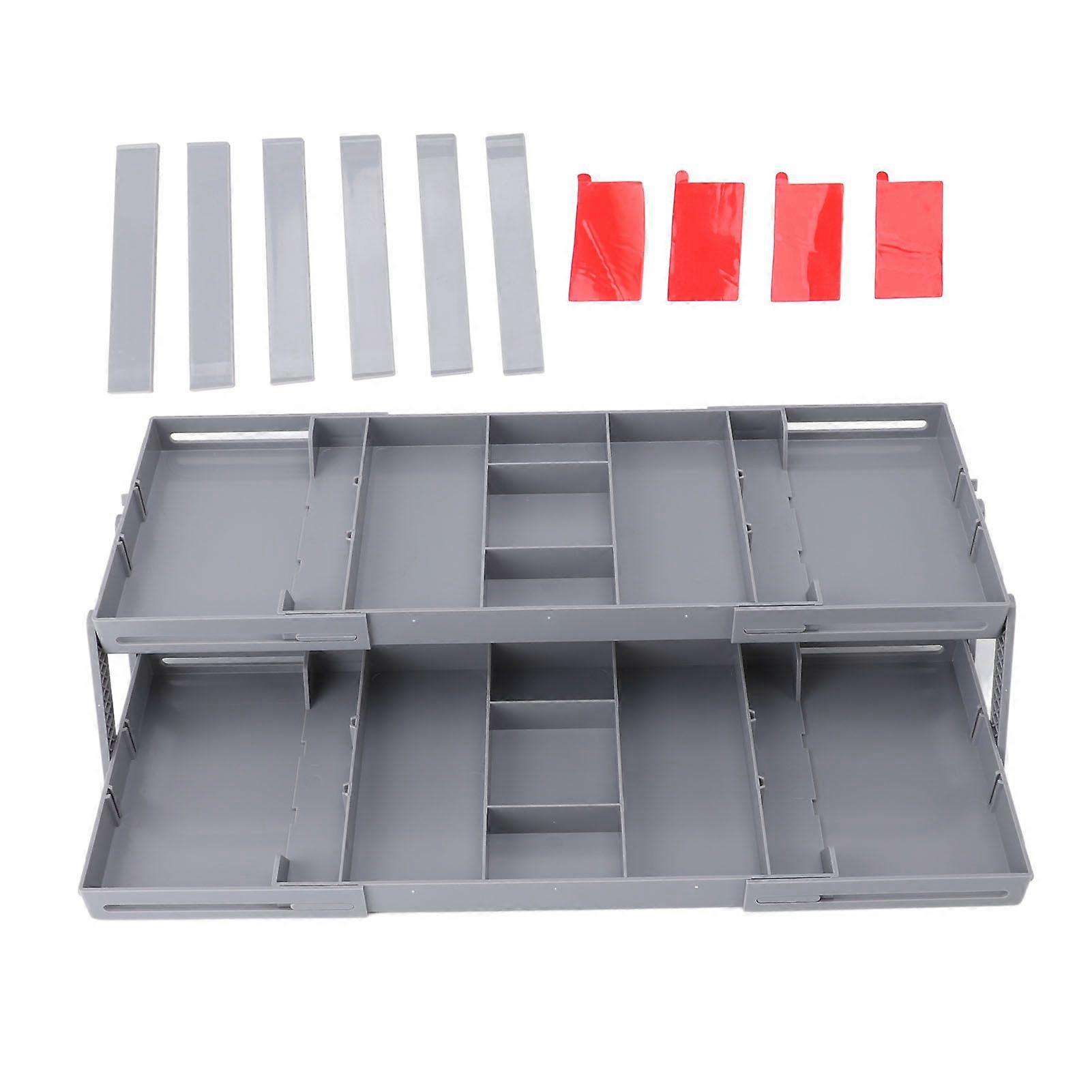 Drawer Organizer Single Row Expandable Folding Jewelry Organizer Tray Earring Storage Display Case for Office Bathroom Kitchen Makeup 2 Layers