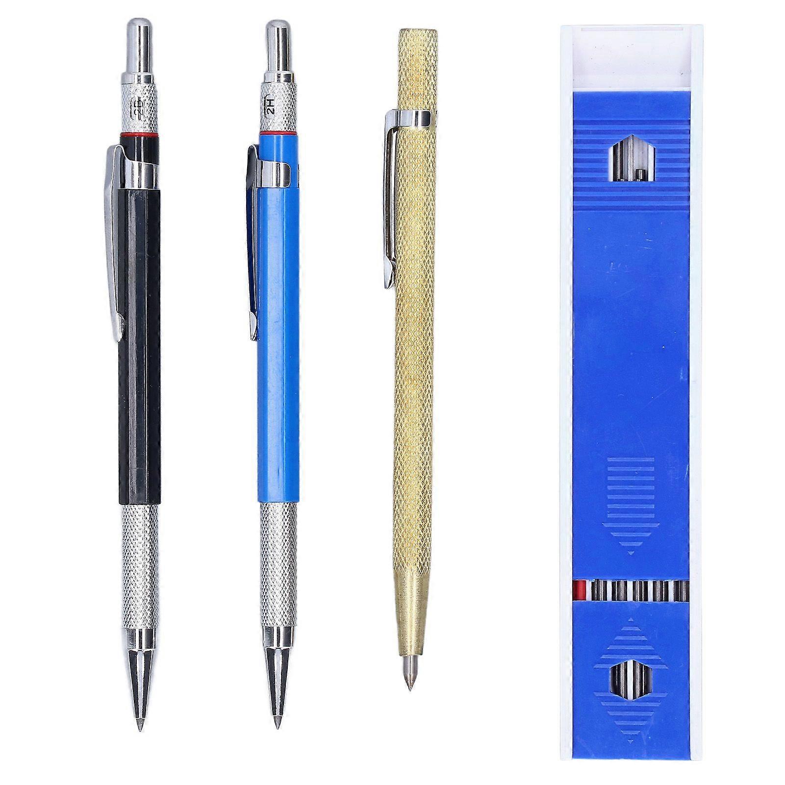 Carpenter Pencil Mechanical 2.0mm Marking Scriber Tool with Refills for Woodworking