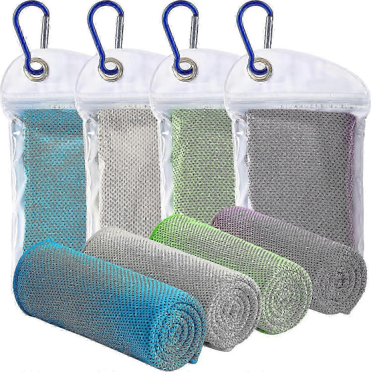Cooling Towel - 4 Pack Cooling Towel, 90*30cm, Microfiber Soft Breathable Cooling Towel