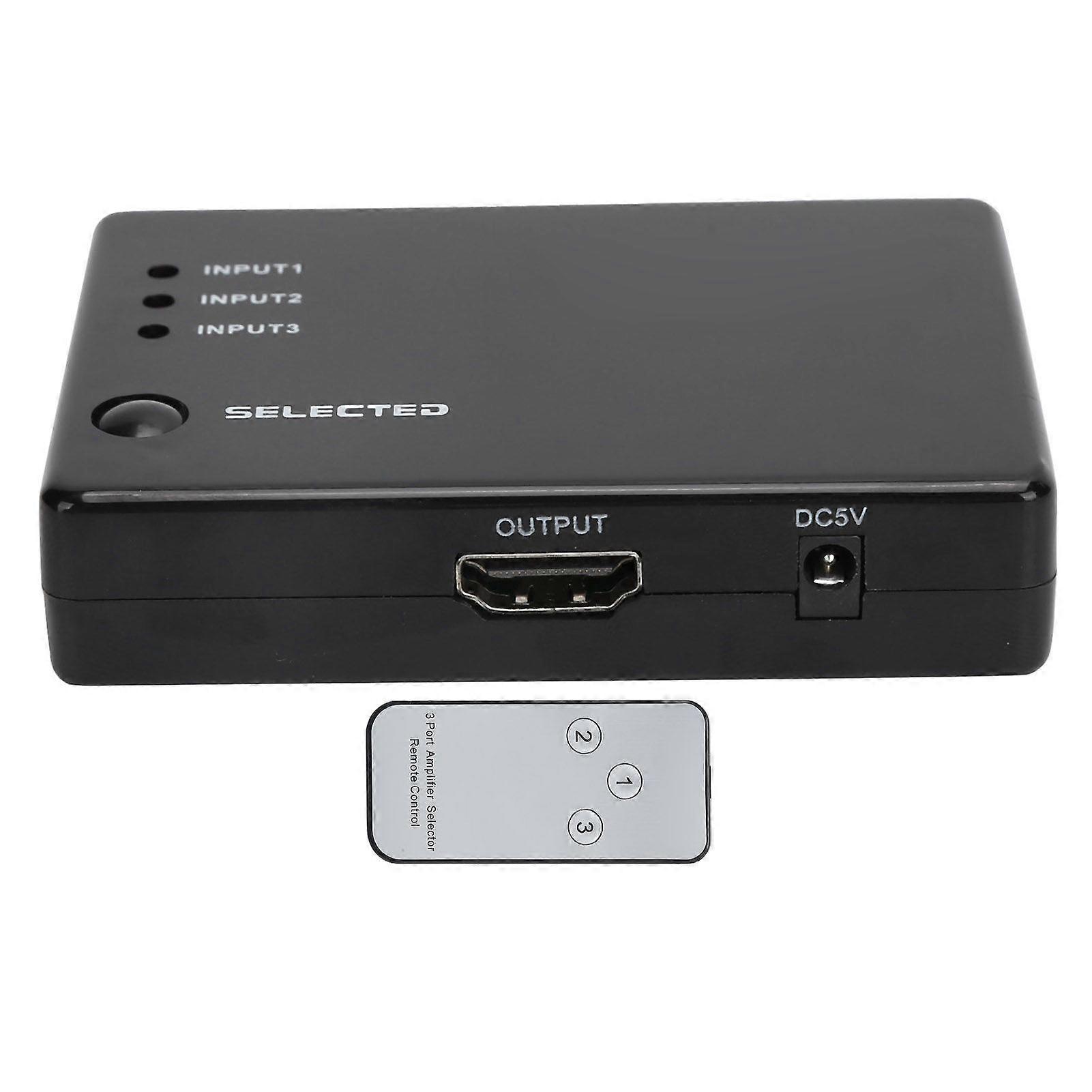HighDefinition Multimedia Interface Switcher 3 in 1 Out 1080P Converter with Remote Control