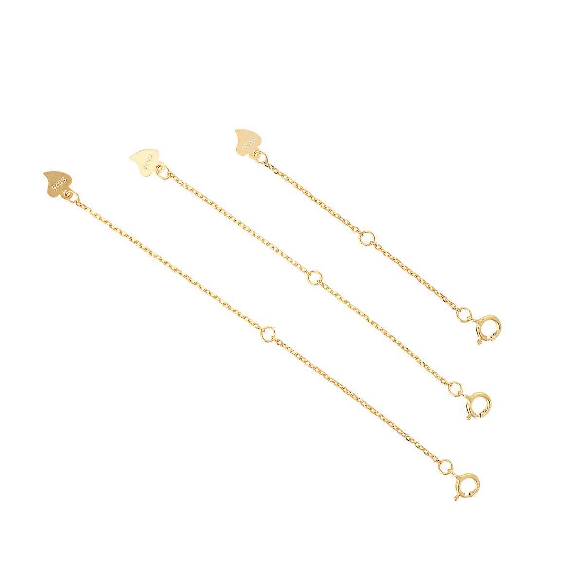 Silver Golden Extender Chain Necklace Accessories for DIY 3Pcs