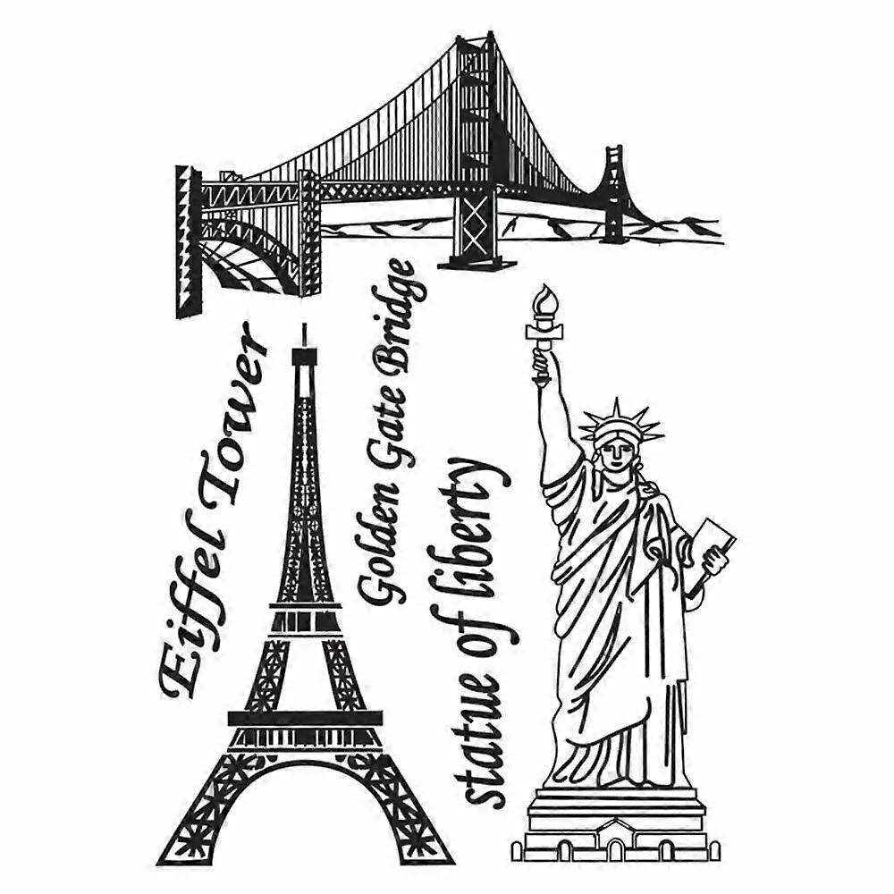 Clear Stamps Eiffel Tower Architecture Transparent Silicone Stamps For Cards Scrapbooking DIY Album Craft Decoration