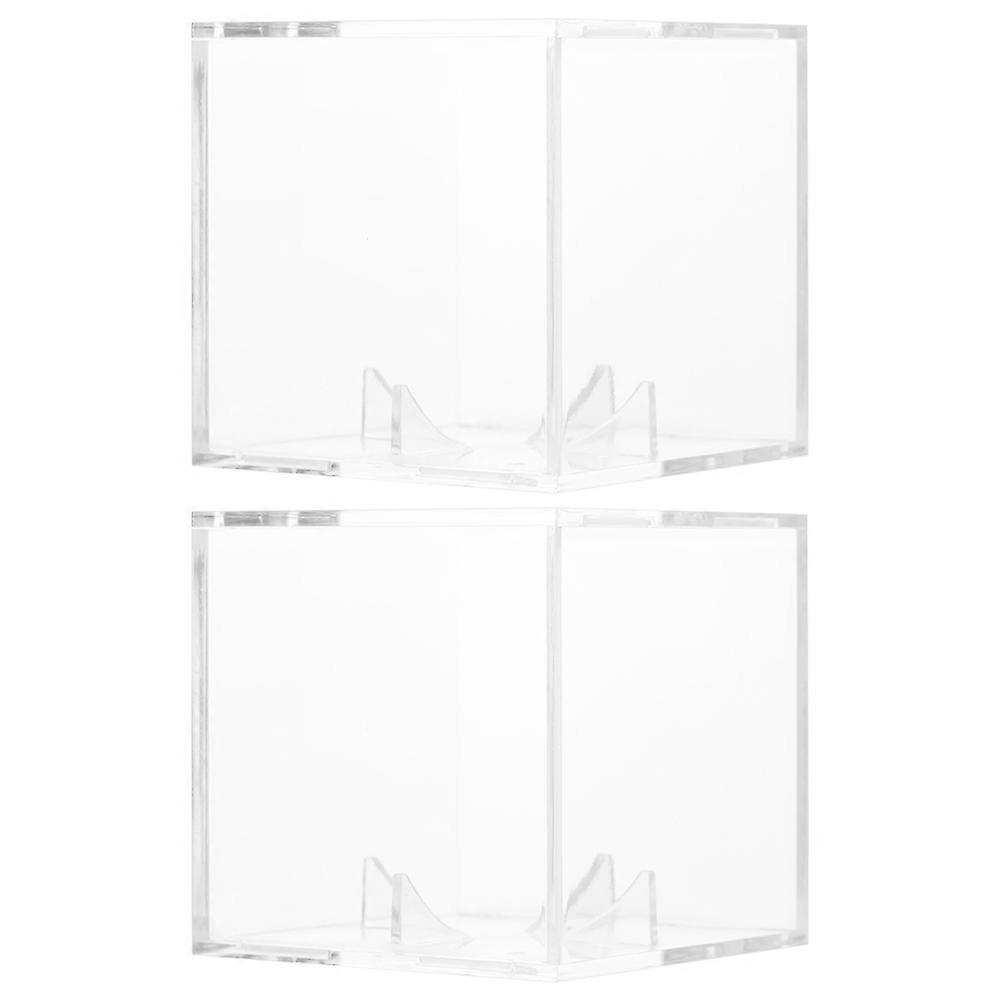 Clear Baseball Display Case Acrylic Cube Holder for 2Pcs Balls