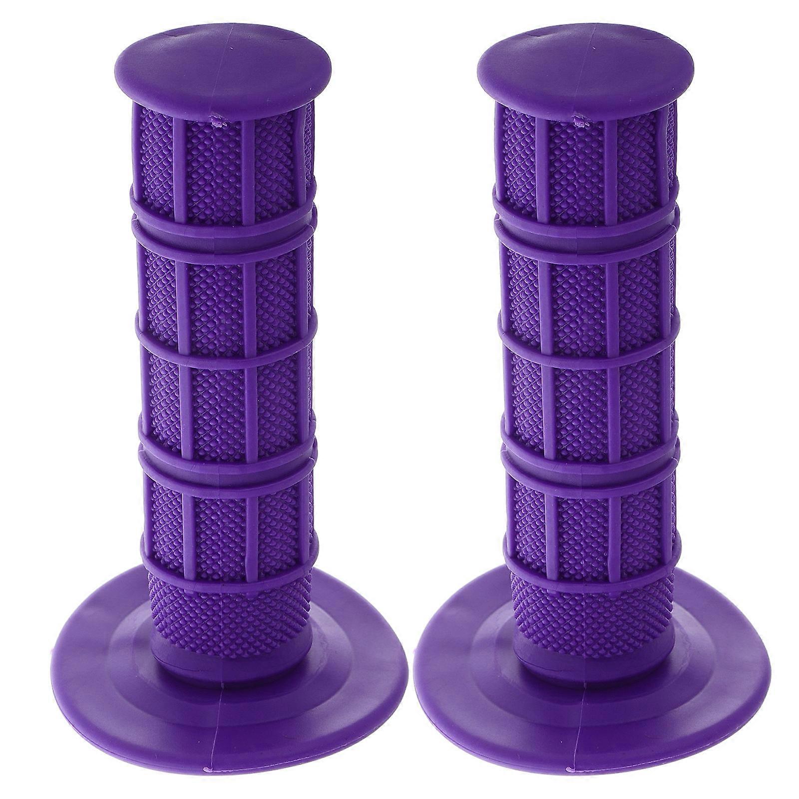 Cylindrical Handlebar Grips 4Pcs Purple Silicone For Motorcycle Riders Wrist Strain Reduction Universal Fit