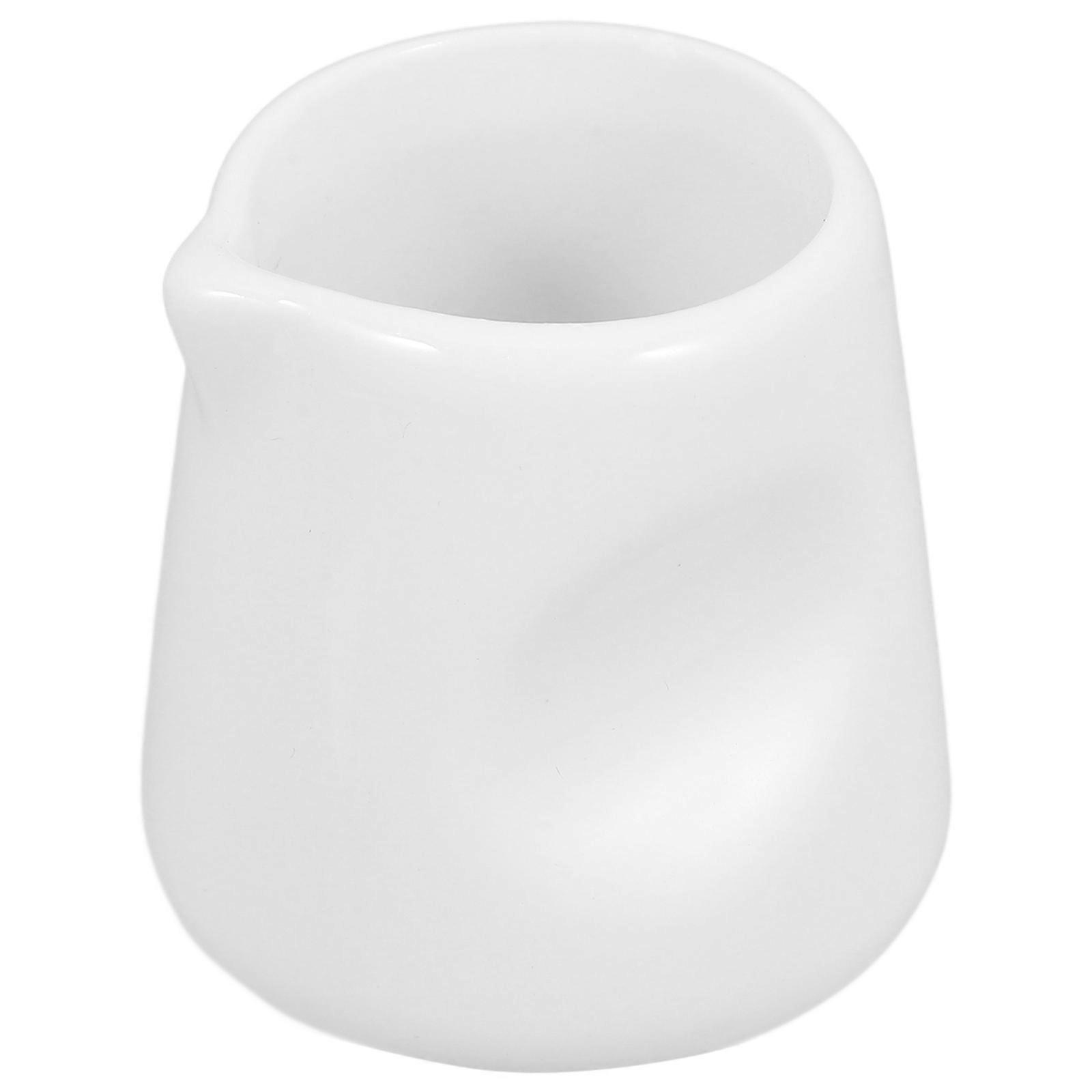 Mini Ceramic Milk Creamer Pitcher For Office Use Creative Pouring Function 2Pcs White