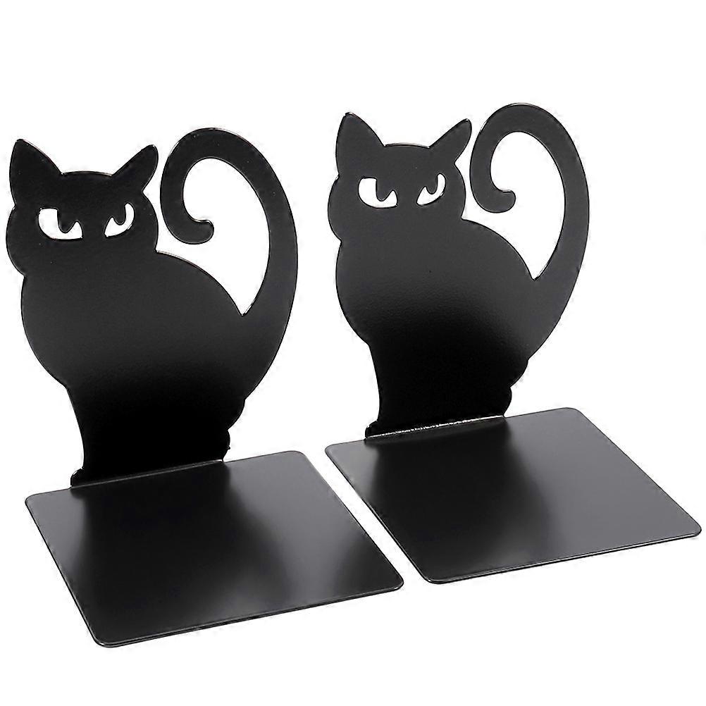 Decorative Metal Bookstand for Study with 10Pcs Cat Shaped Book Ends