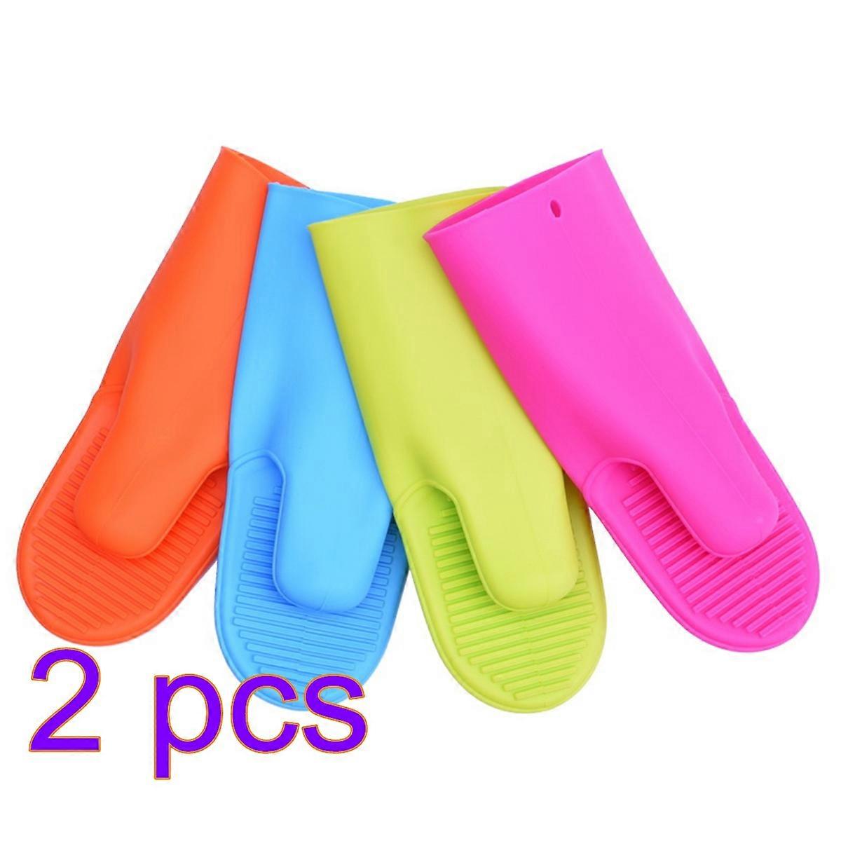 Anti-Slip Oven Mitt Silicone Gloves for Baking 2Pcs Assorted Color