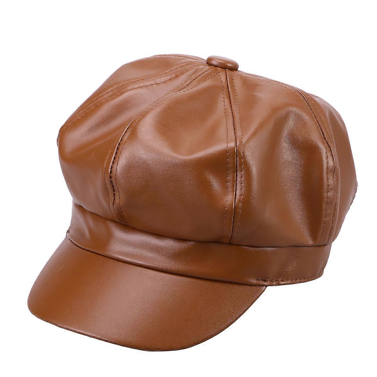 Fashion Winter Cap Octagonal PU for Dressing Up 3Pcs