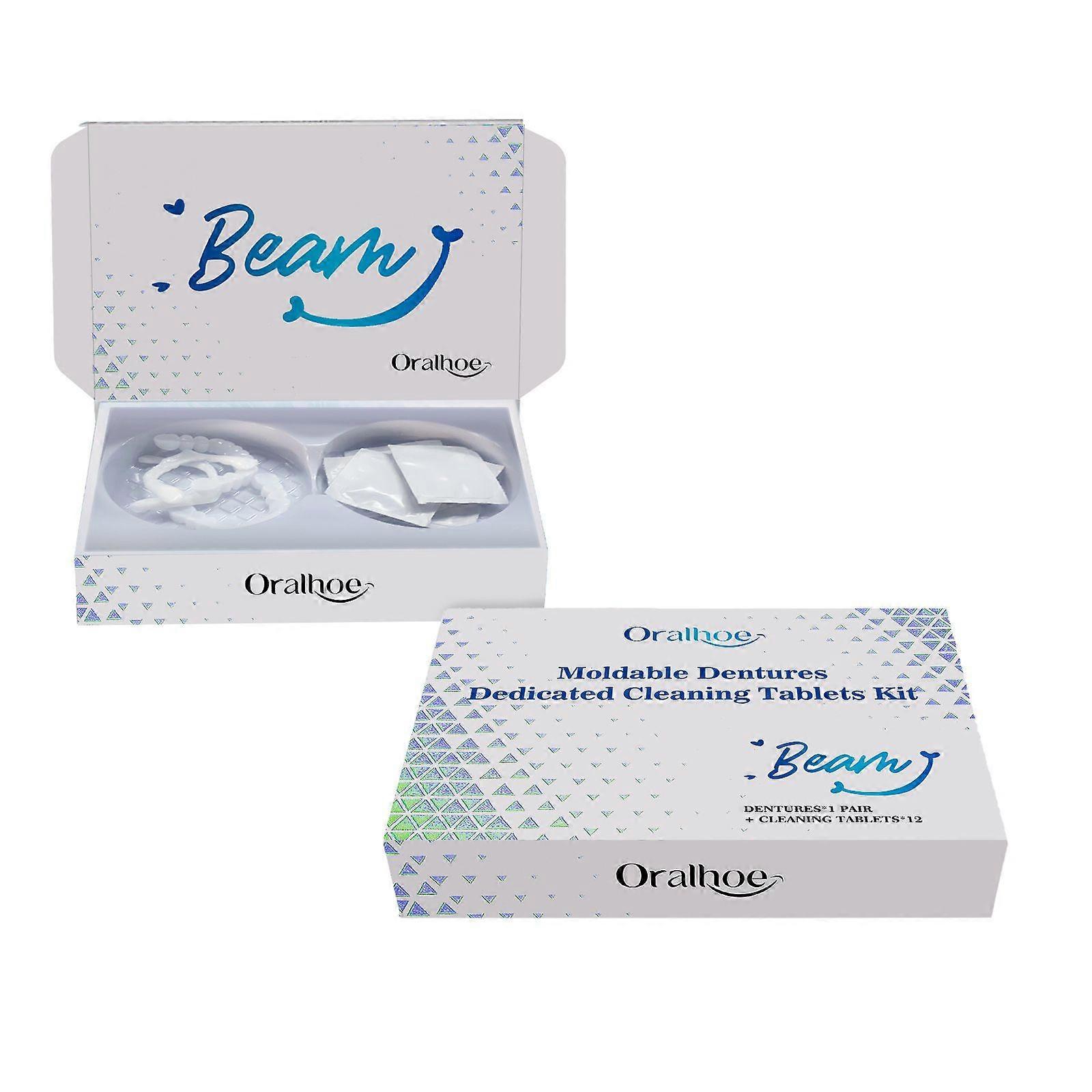 Plastic denture cleaning tablets set comfortable material beautiful smile fake