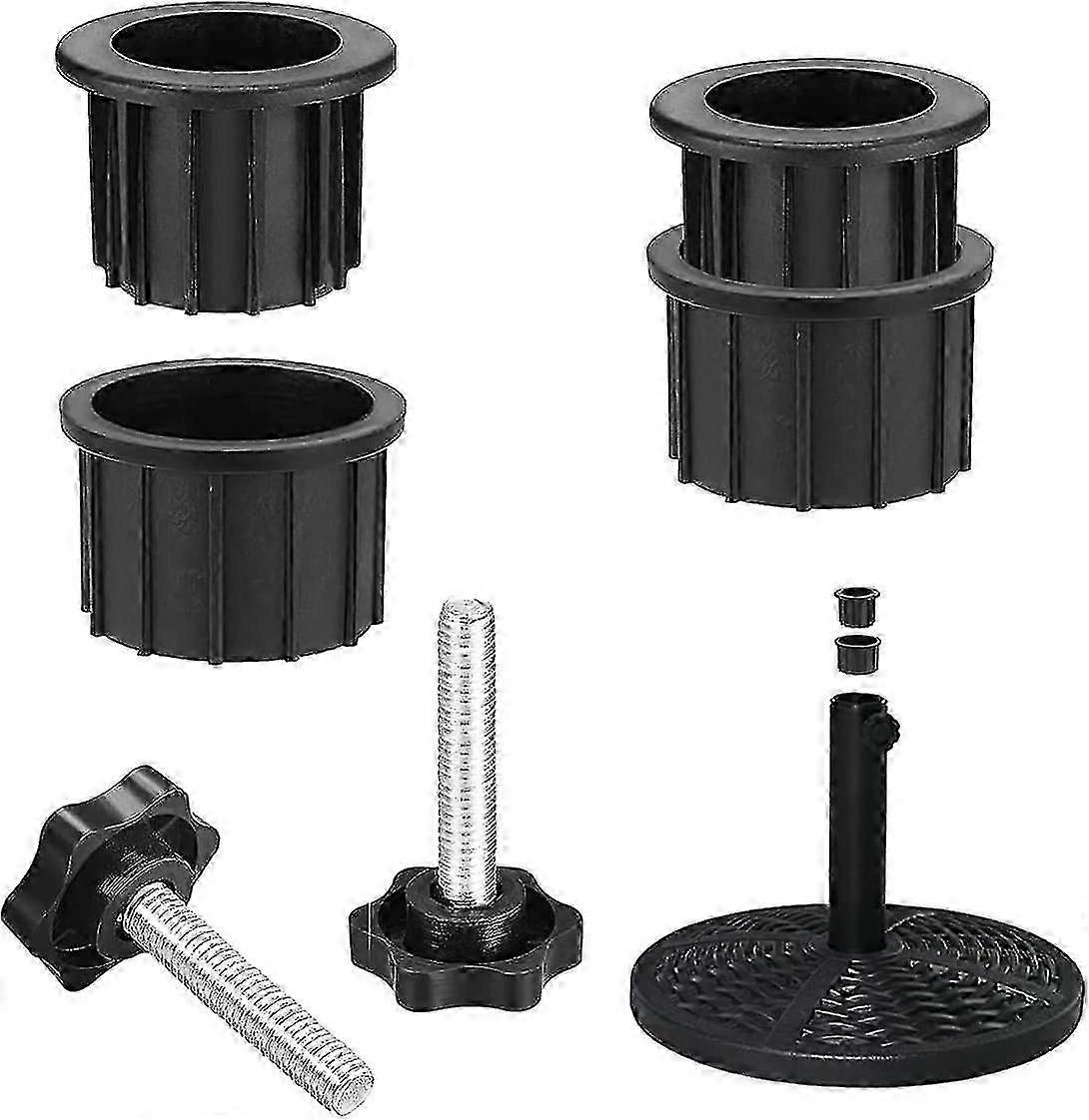2 Sets Outdoor Patio Umbrella Base Stand with Bracket Hole Ring, Plug Cover, and Cap