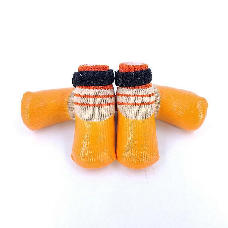 4Pcs Anti-Slip Pet Boots Dog Shoes Waterproof Paw Protective Rain Booties Socks