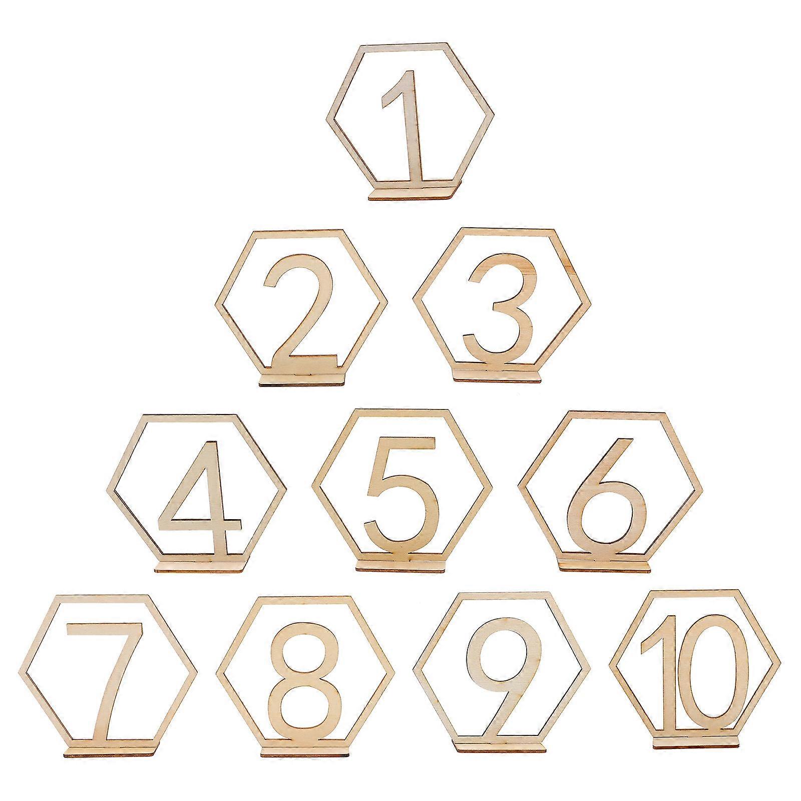 Digital Wooden Wedding Table Numbers Table Numbers for 10Pcs Party Banquets