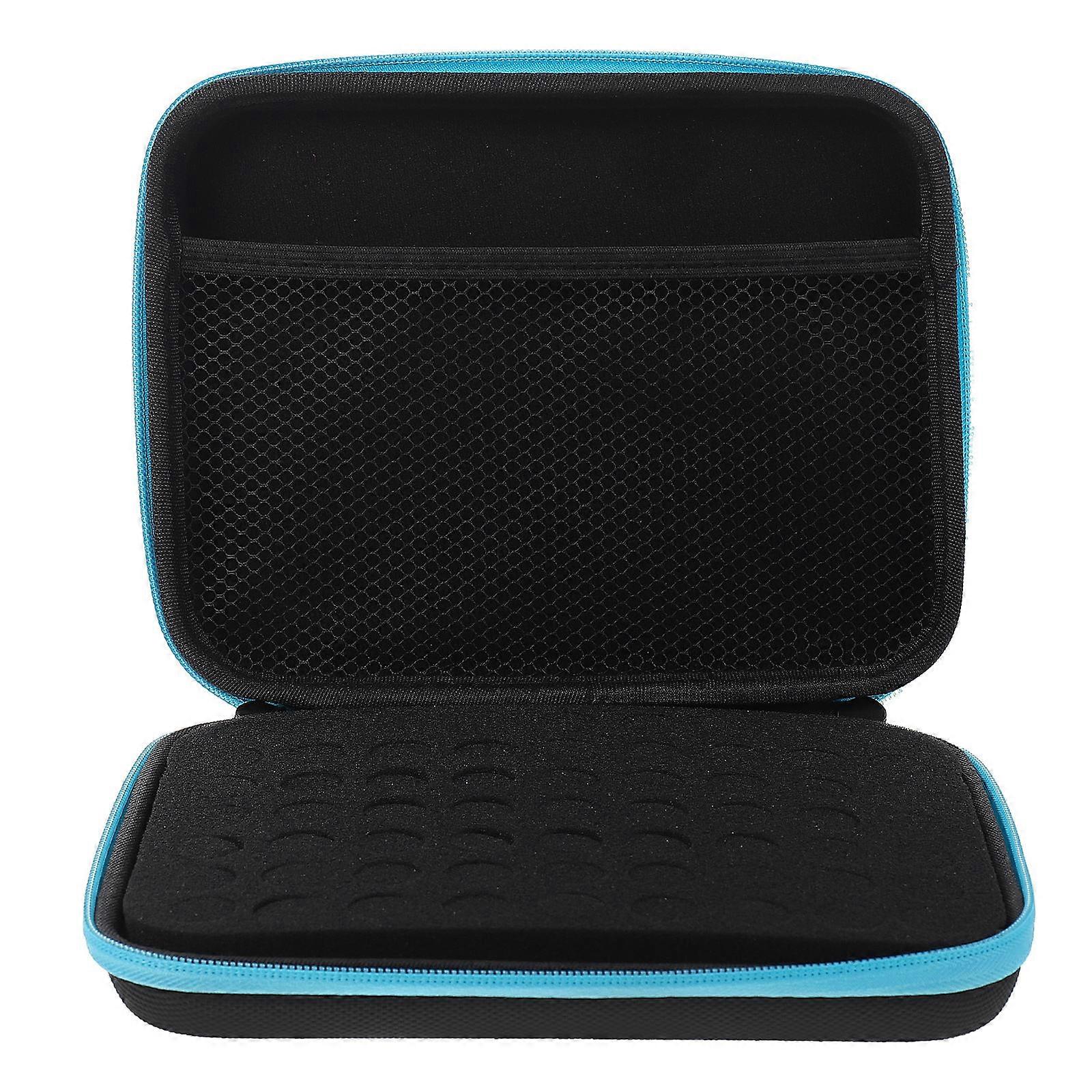 Oil Storage Box Portable Essential Oil Storage Case Compartment Storage Box for Essential Oils Polyester Blue Storage 1 Set
