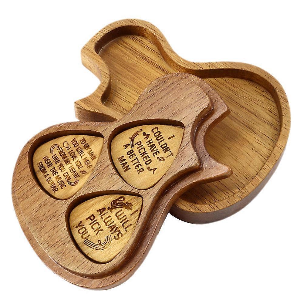 Guitar Shape Pick Holder For Guitarists And Beginners Ideal For Travel And Gift Giving With Storage Function 2 Sets