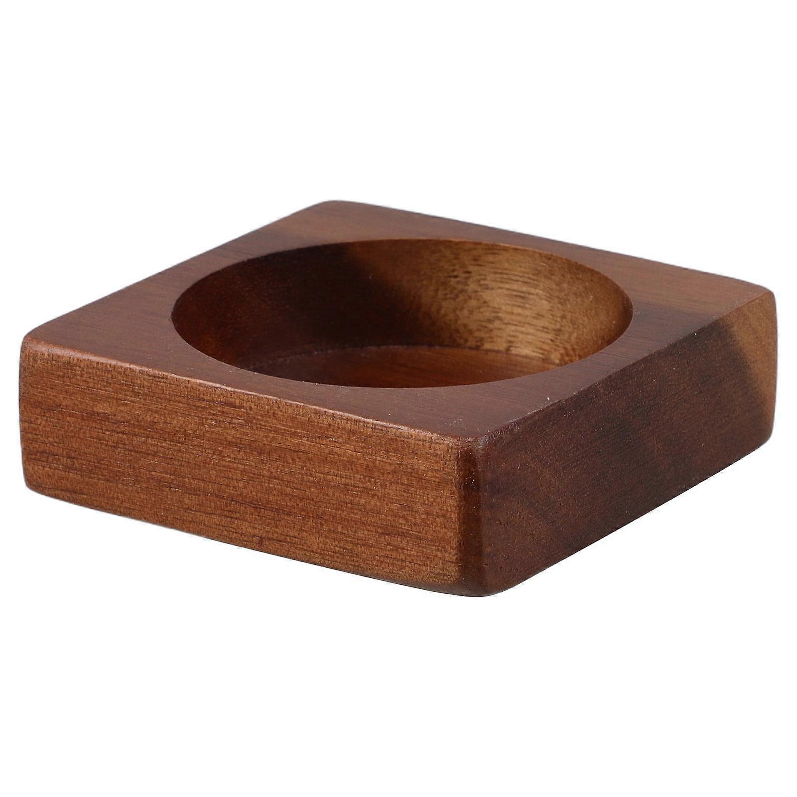 Coffee Color Wooden Salt And Pepper Grinder Tray 3Pcs Simple Design Perfect For Kitchen Use And Dining Table Organization