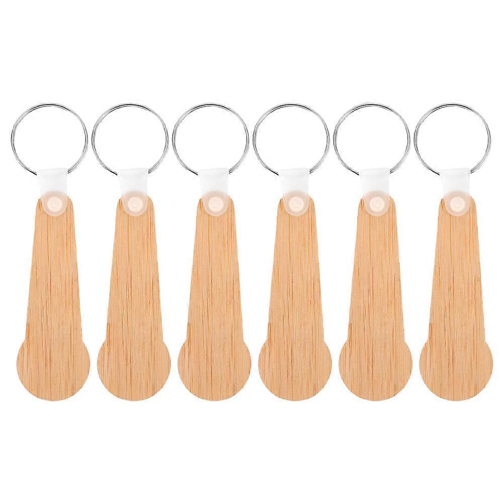 Durable Bamboo Keychain Token For Grocery Trips And Supermarket Shopping 12Pcs Rectangular Design