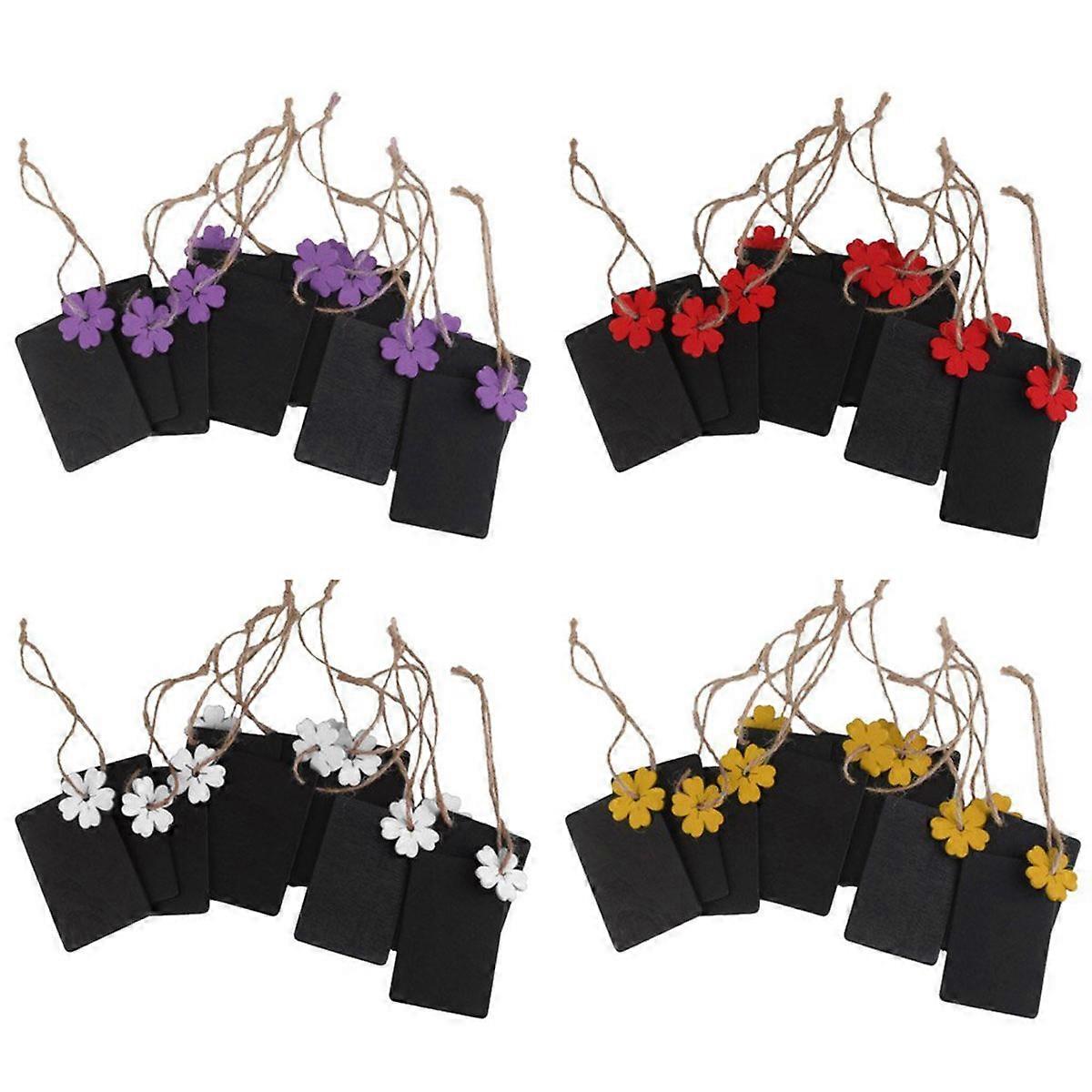 Mini Rectangular Wooden Blackboard Tags for Decoration 20Pcs Red Hanging
