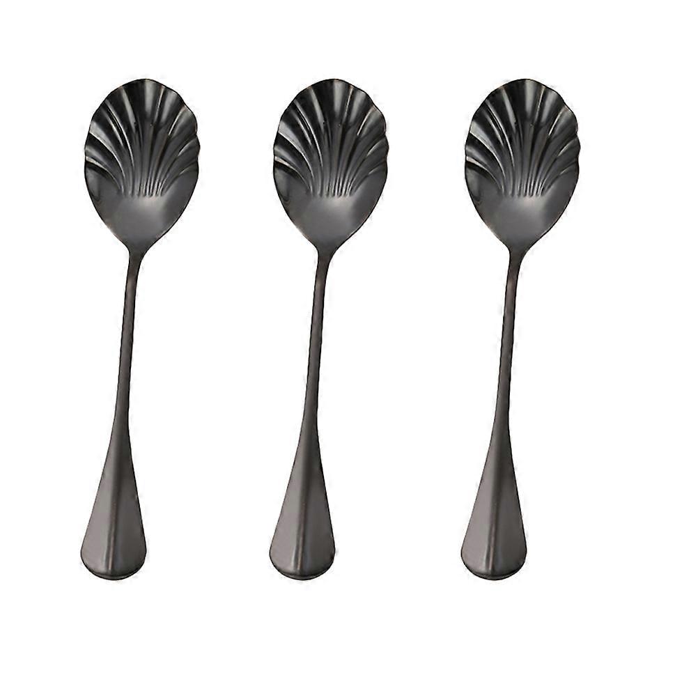 Creative Shell Spoons 3Pcs Stainless Steel for Mixing Coffee and Tea