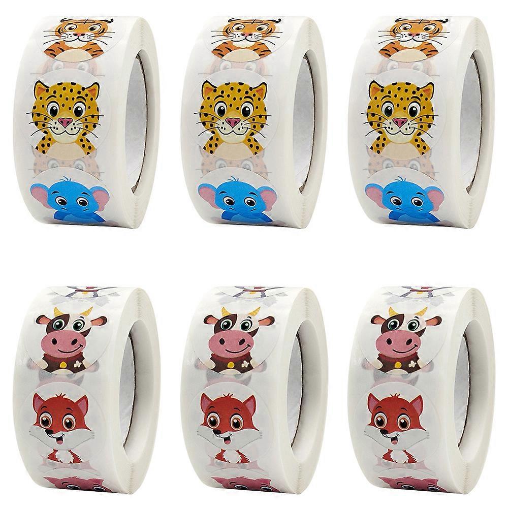 Children Animal Stickers for Decorating 18 Rolls Lovely Assorted Color Pack