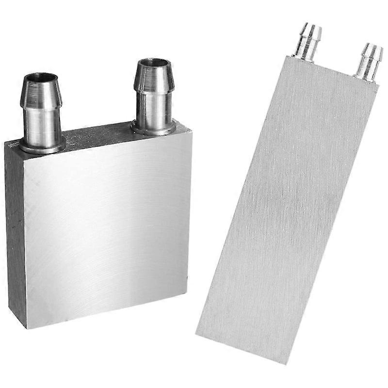 2 Pcs Aluminum Water Cooling Block Cooler for Computer CPU Radiator-80 X 40 X 12 Mm & 40 X 40 X 12Mm