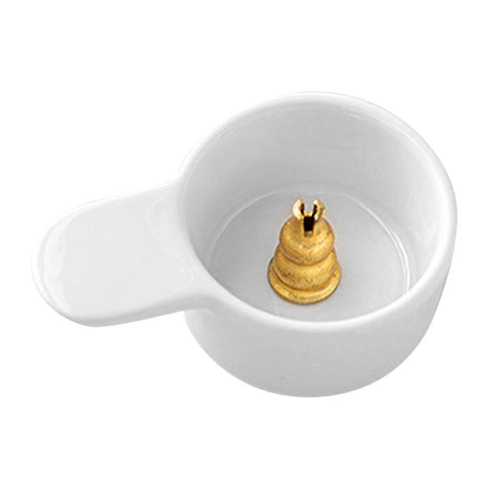 White Ceramic Incense Burner for Desktop Decor 4Pcs Incense Stick Holder