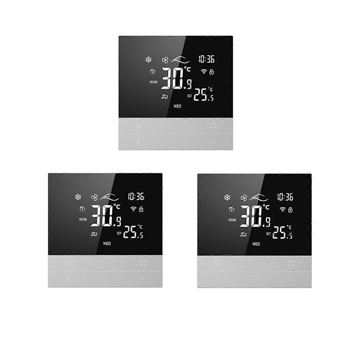 Tuya WiFi Temperature Controller Switch Cool 3 Speed Fan Coil Unit Voice Temperature Controller 3Pcs