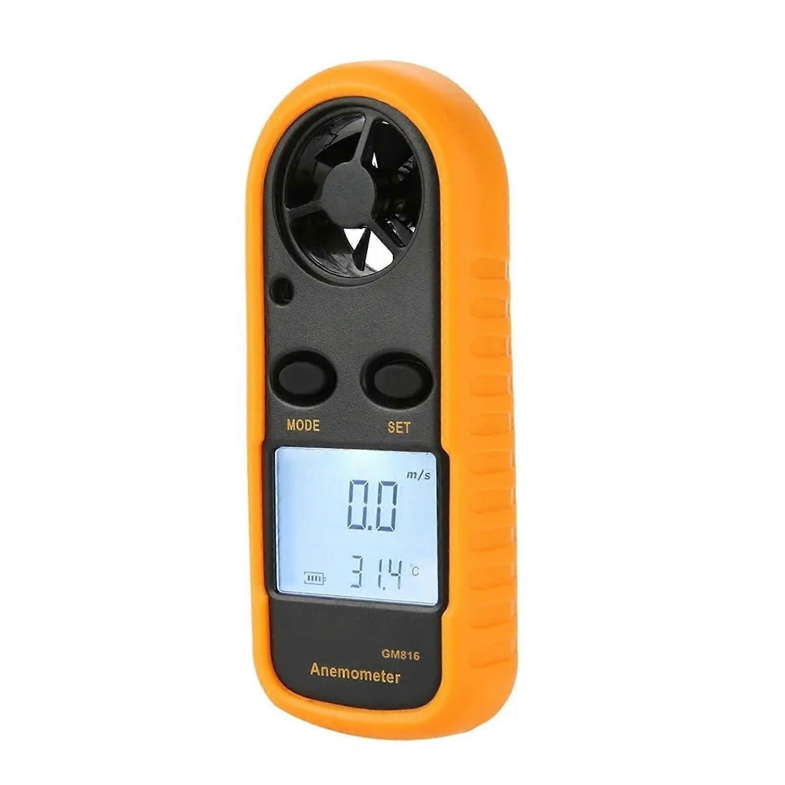 GM816 Digital Anemometer Mini LCD Wind Speed Air Velocity And Temperature Meter With Backlight Display