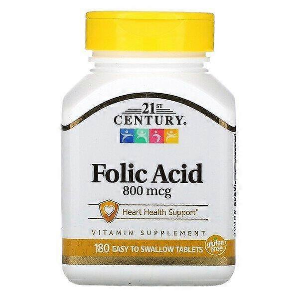 21st Century, Folic Acid, 800 mcg, 180 Easy to Swallow Tablets