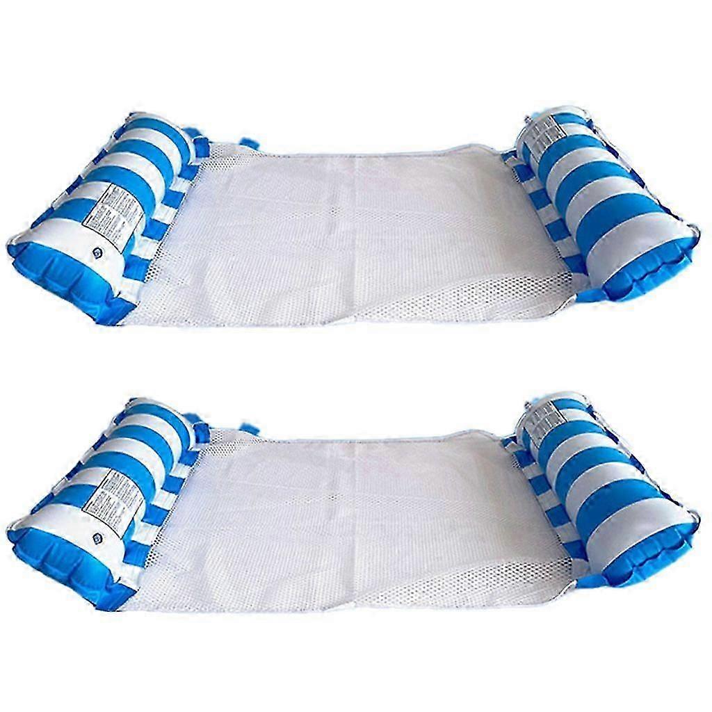 Inflatable Water Hammock for Pool, Multipurpose Chair Float, Blue Y