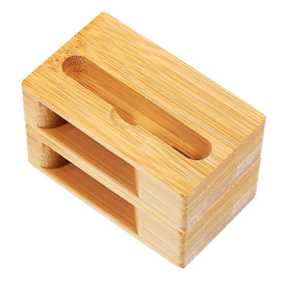 Universal Phone Amplifier Holder With Rectangular Design For Office Use 4Pcs Durable Bamboo Construction
