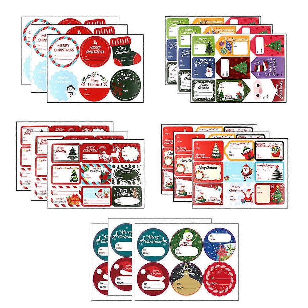 Christmas Stickers Gift Label for Packaging with 45 Sheets Self Adhesive