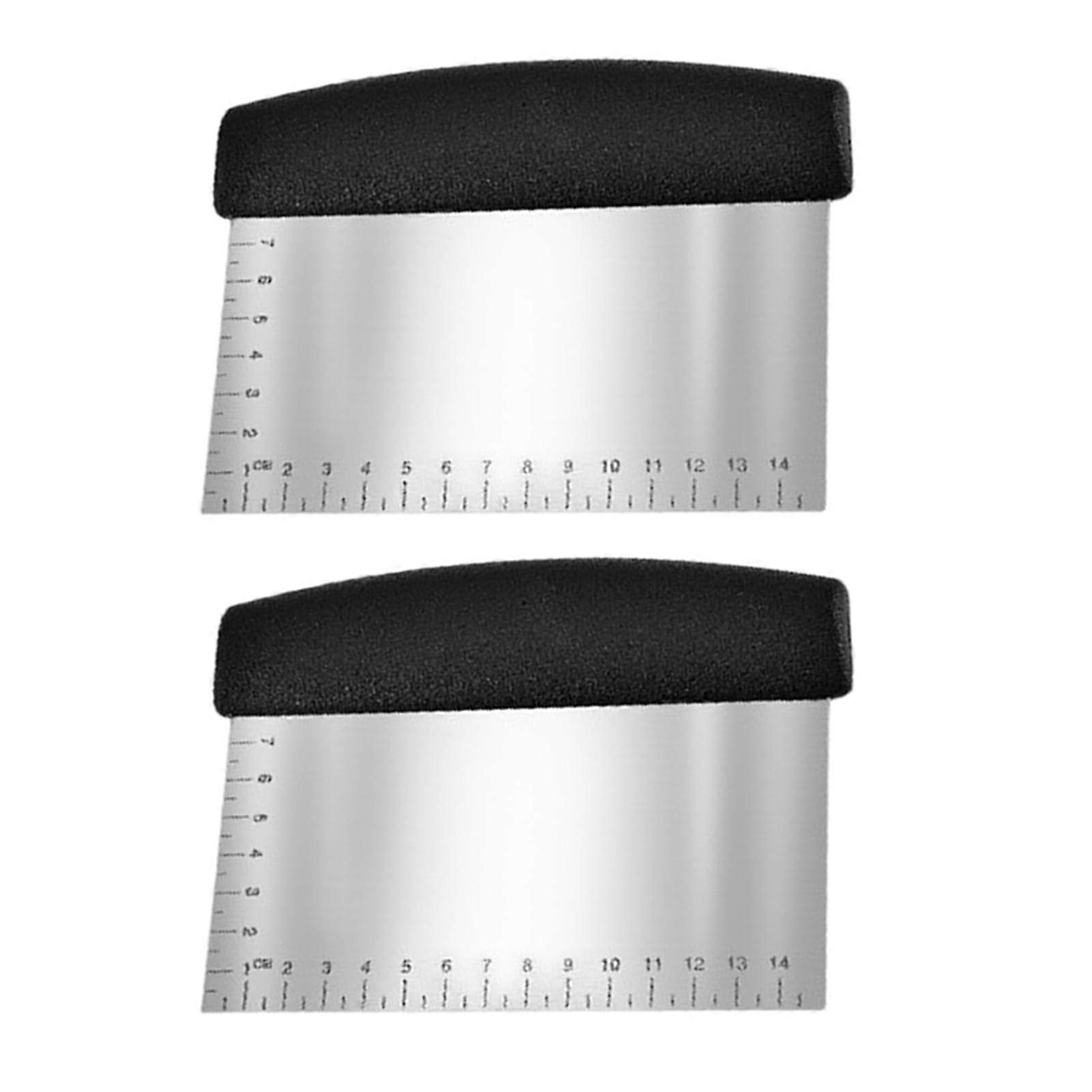 Pnellth 2 Pcs Dough Cutters with Measuring Scale, Food Grade Stainless Steel, No Deformation Pastry Cutter Tool Compatible with Baking Tools