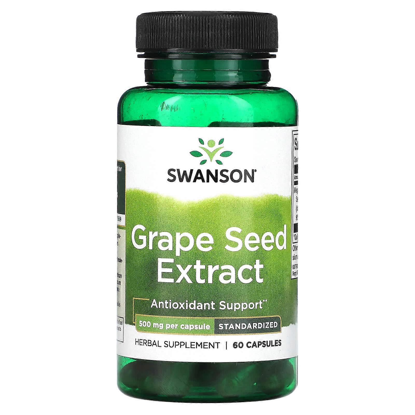 Grape Seed Extract, Standardized, 500 mg, 60 Capsules
