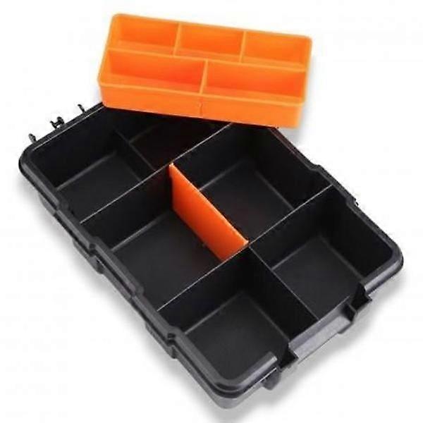 Tool Storage Box with 15 Dividers Clear Lid Durable Plastic Compact Organizer