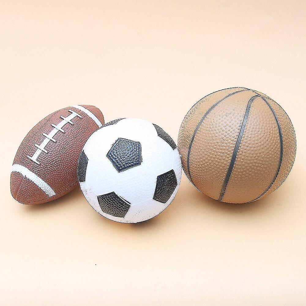 バスケットボール玩具3個/セットおもちゃボール1バスケットボール+1サッカー+1ラグビーボール安全ゴム玩具スポーツゲームキッズ