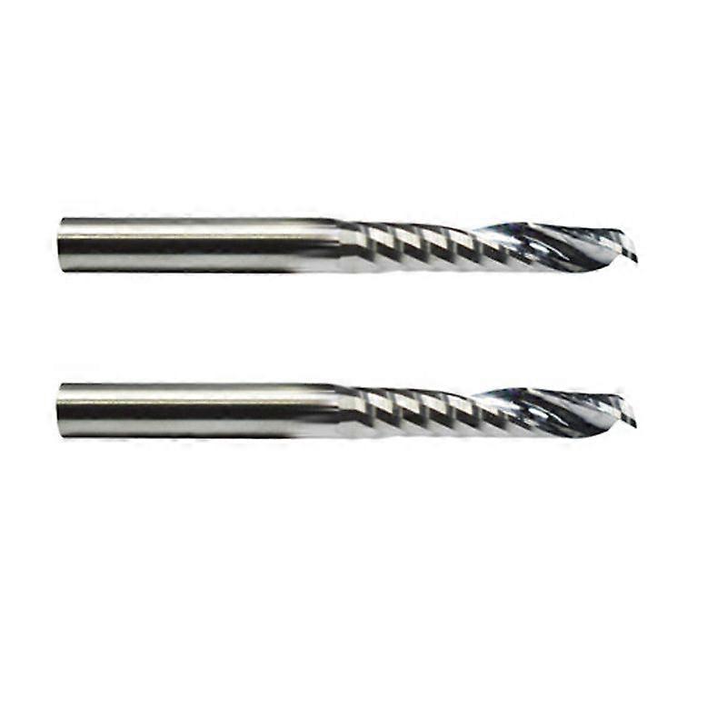 Cutting Tools 2pcs Single Flute Spiral Cutter CNC End Mill Carbide Router Bit for PVC MDF Milling Cutter