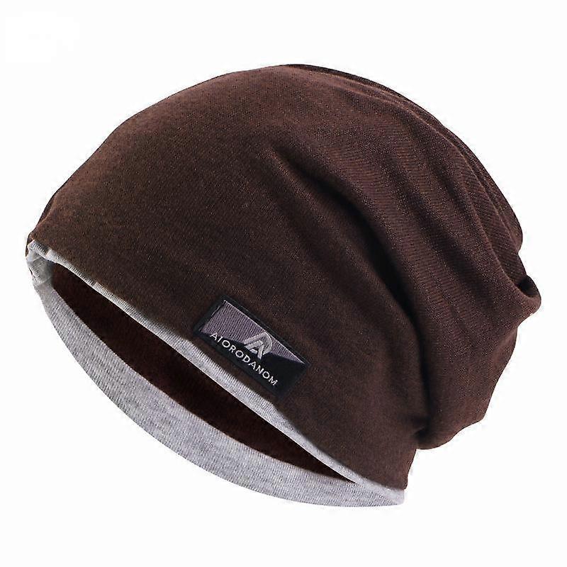 Autumn and Winter Imitation Cashmere Double Layer Skullies Bennies Unisex Pullover Hat
