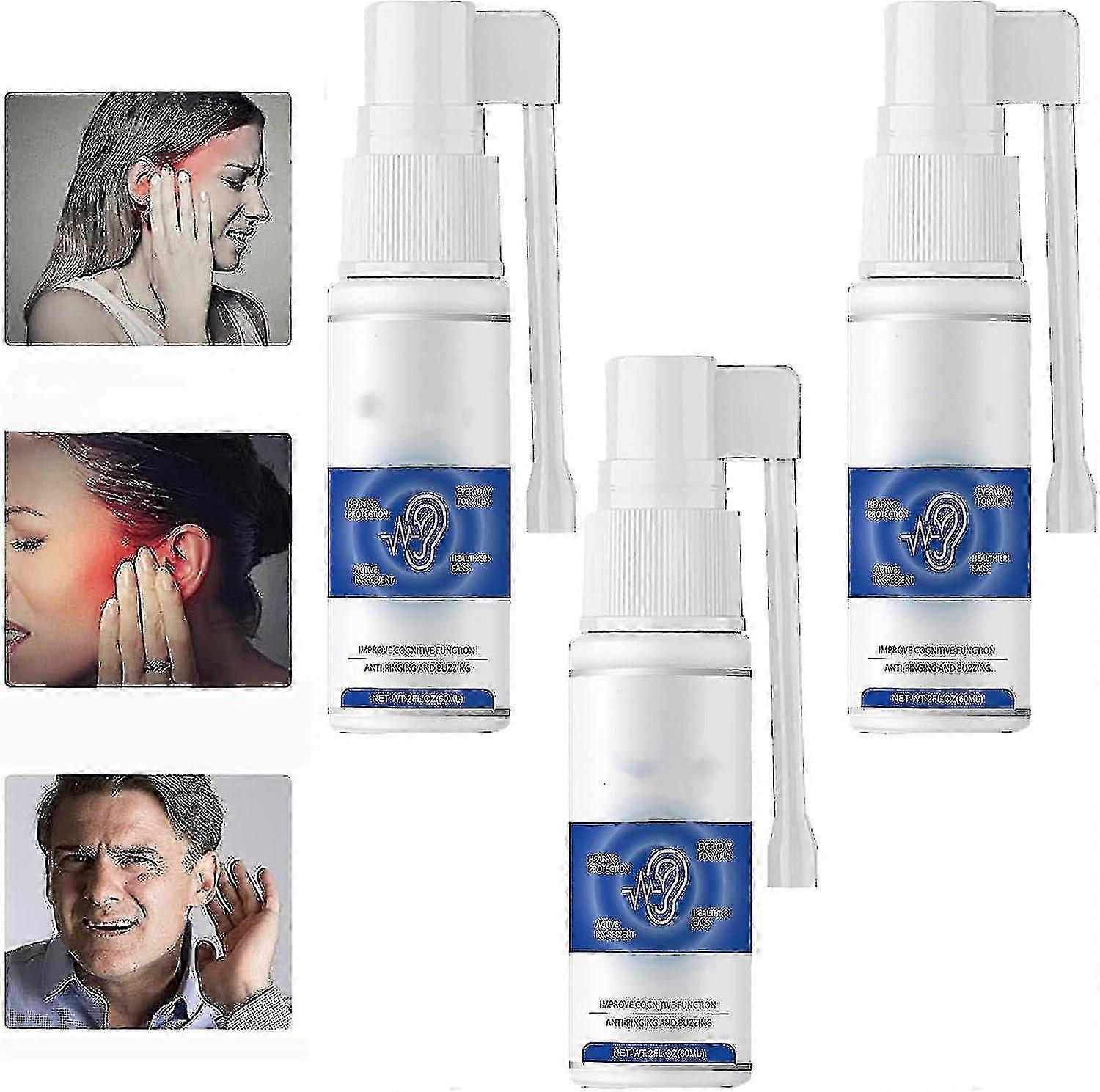 Tinnidrop Tinnitus Relief Spray, 60ml Tinnitus Relief Spray soulage les acouphènes, le dos de l’oreille, l’inconfort de l’oreille, le spray de soin de nettoyage du cérumen