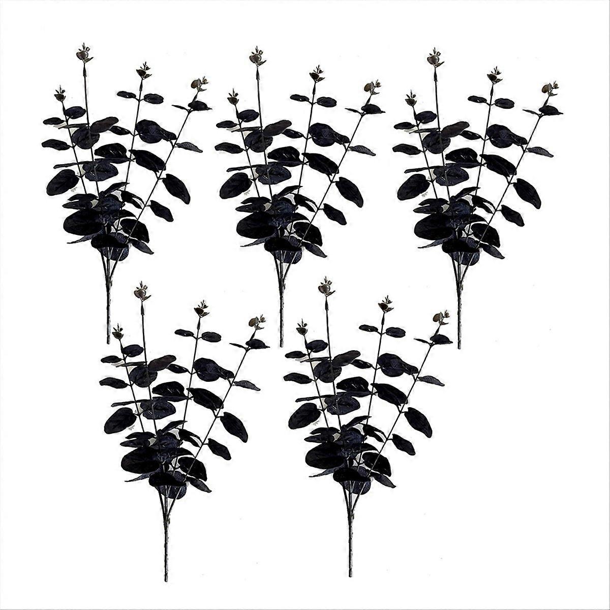 Black Eucalyptus Branch Black Flower Artificial Eucalyptus Black Artificial Flower Used for Halloween Decoration