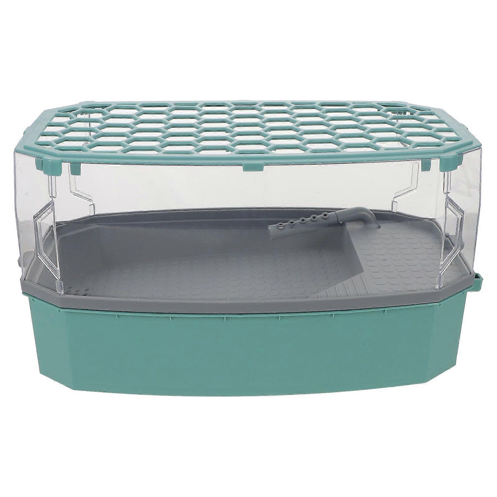 Turtle Tank With Lid: Plastic Reptile Terrarium Turtle Breeding Box With Basking Platform Tortoise Aquarium Prevent Escaping