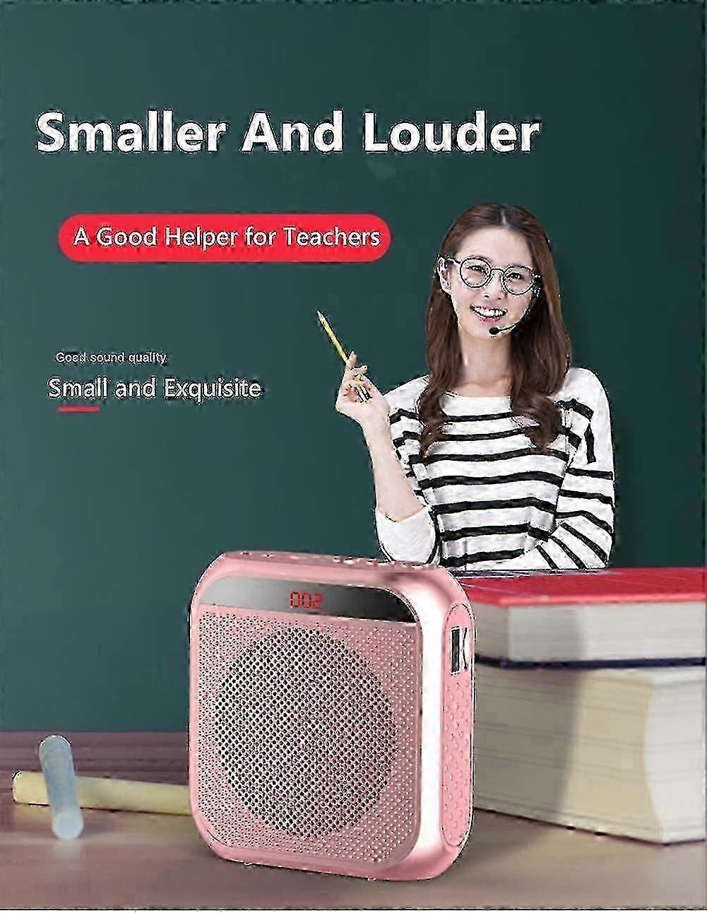 Portable Voice Amplifier with Wired Microphone - Rechargeable Speaker Black